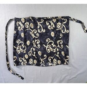 Wrap Skirt  Navy Blue and Tan Womens S/M Beach Vacation